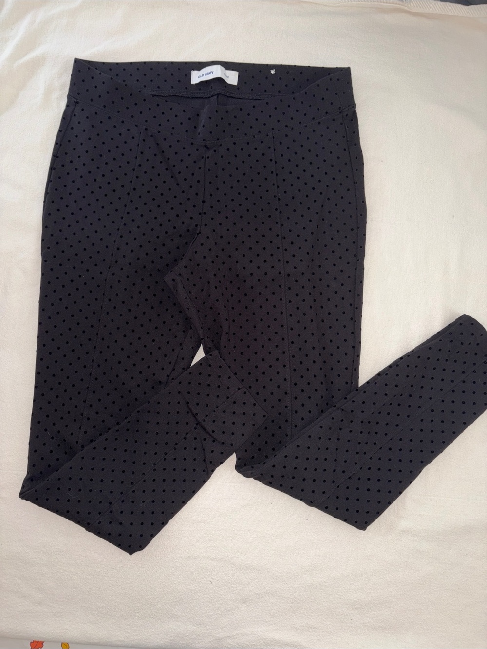 Old Navy black dot Stevie skinny pants women’s large